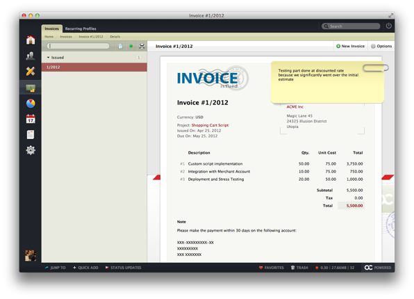 Invoice View